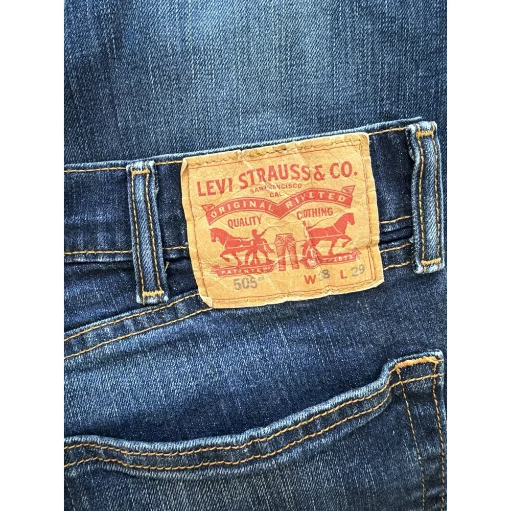 Levis 505 Jeans Mens‎ 38x29 Blue Straight Leg Medium Wash Denim Pants